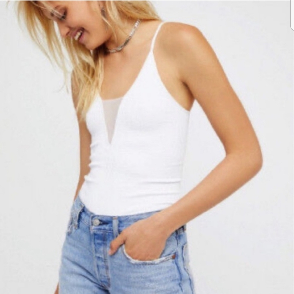 🌻👙Free People Intimately Come Around style ribbed cami with mesh detailing..